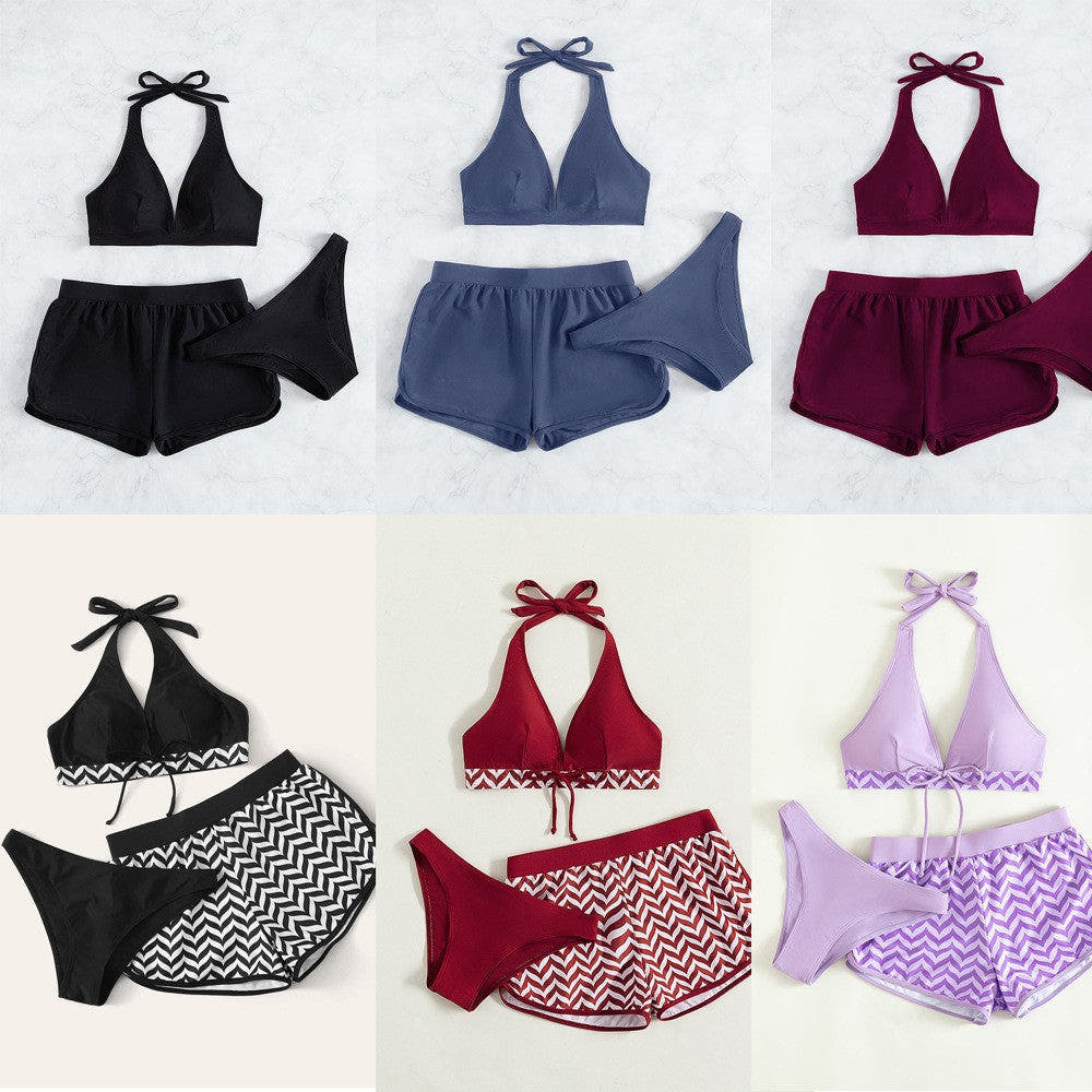 Bikini Set with V-Neck and Tie Neck for Women