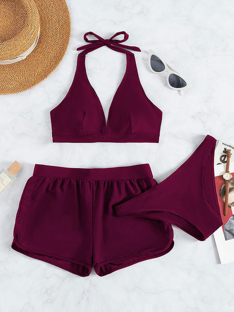 Bikini Set with V-Neck and Tie Neck for Women