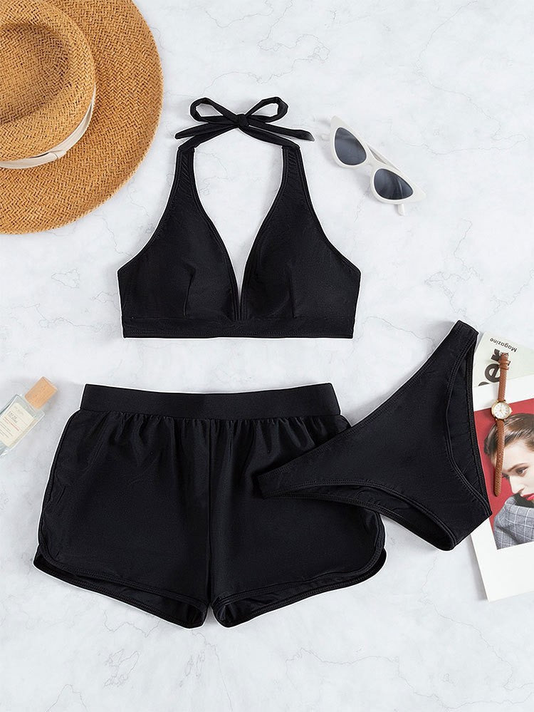 Bikini Set with V-Neck and Tie Neck for Women