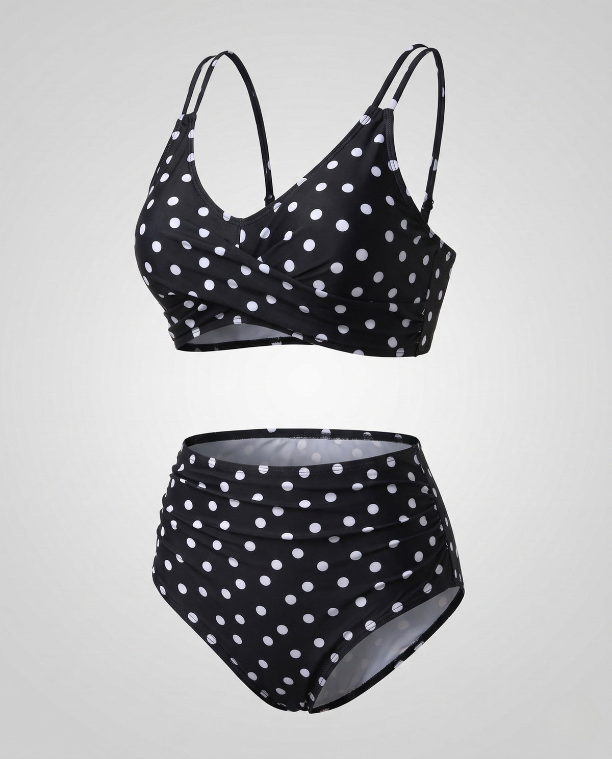 Bikini with High Waist and Ruched Top for Women