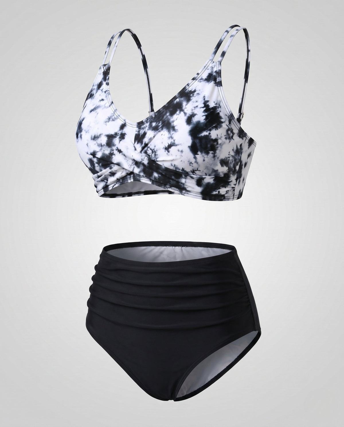 Bikini with High Waist and Ruched Top for Women