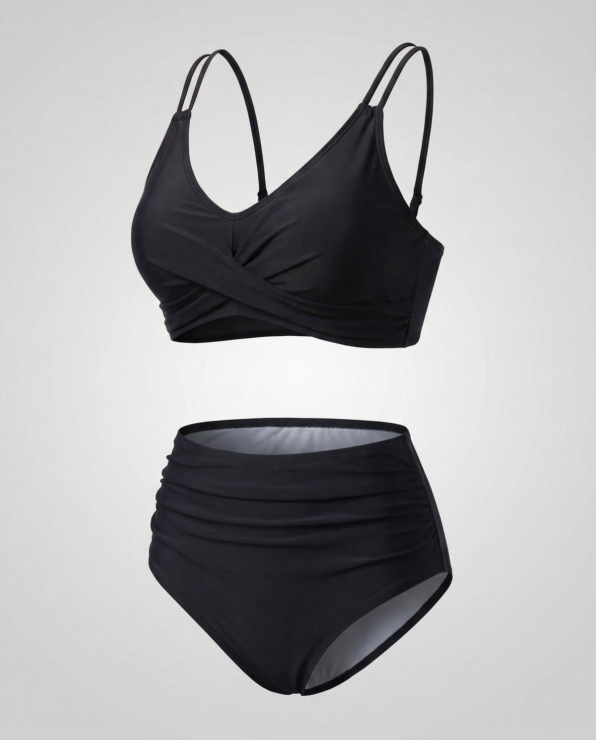 Bikini with High Waist and Ruched Top for Women