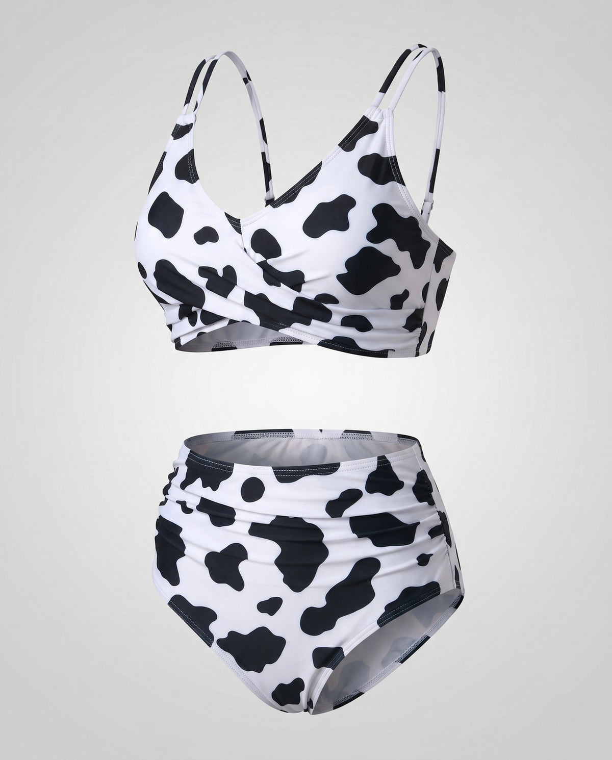 Bikini with High Waist and Ruched Top for Women