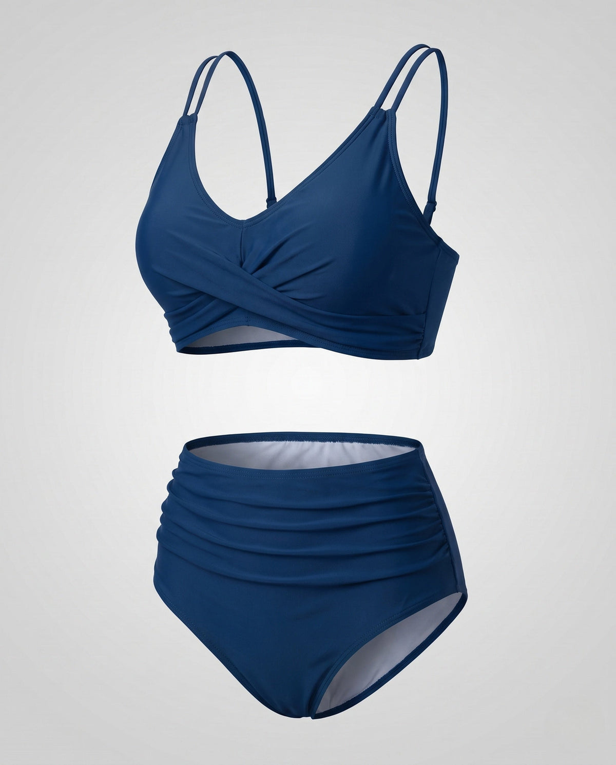 Bikini with High Waist and Ruched Top for Women