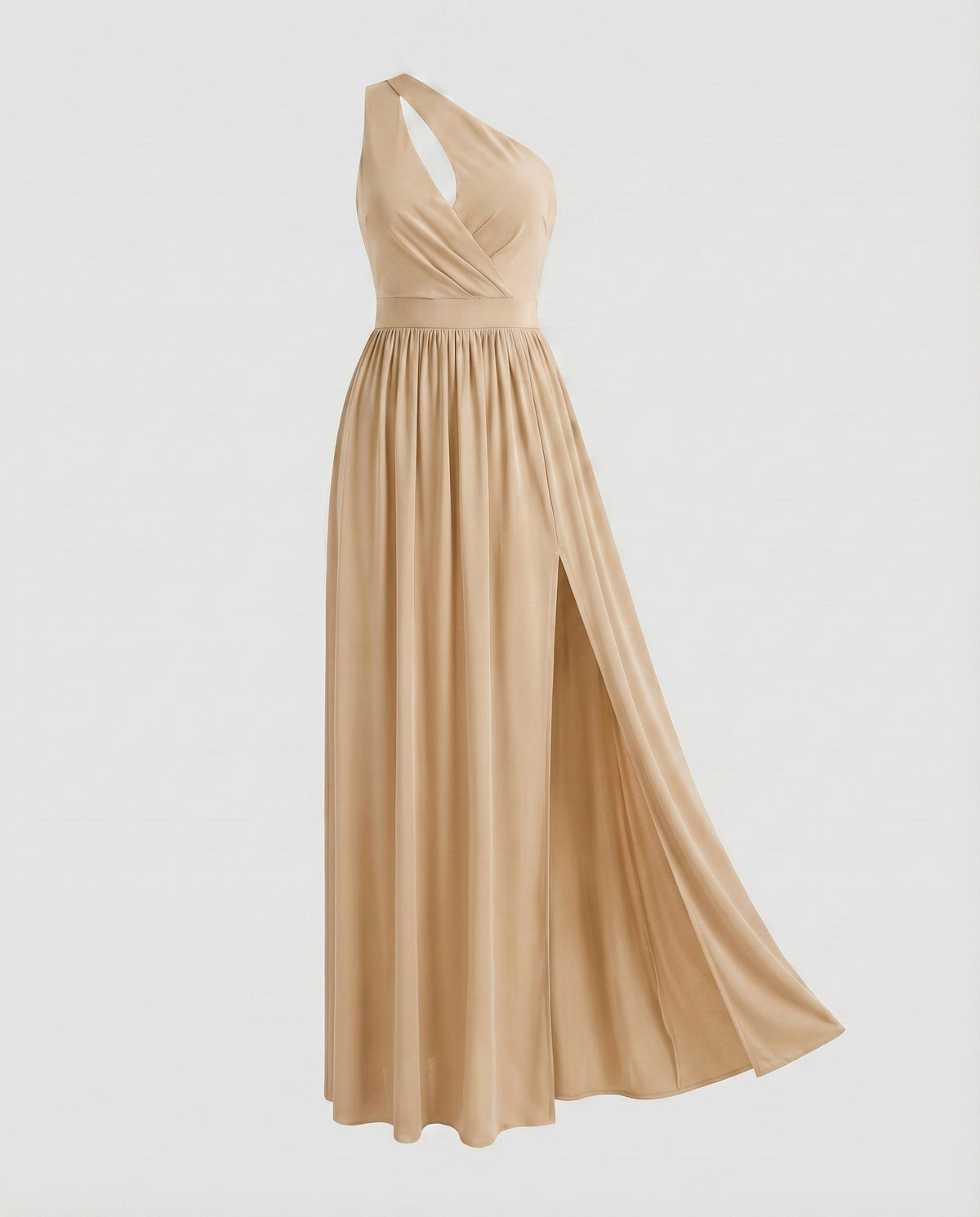 Cocktail Dress with One-Shoulder Neckline and Slit for Women