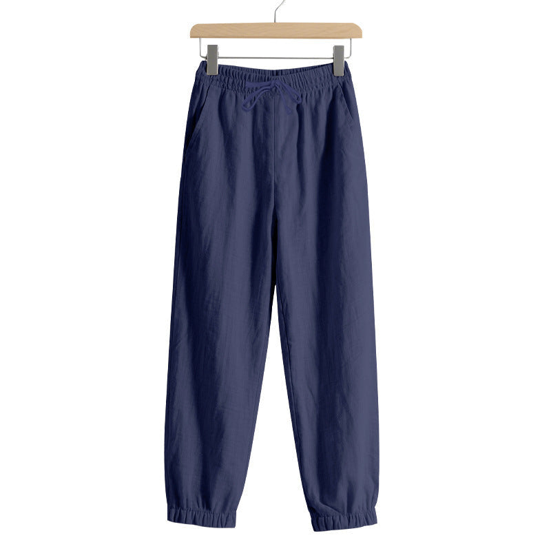 Linen Pants with Harem Cut and Drawstring Waist for Women
