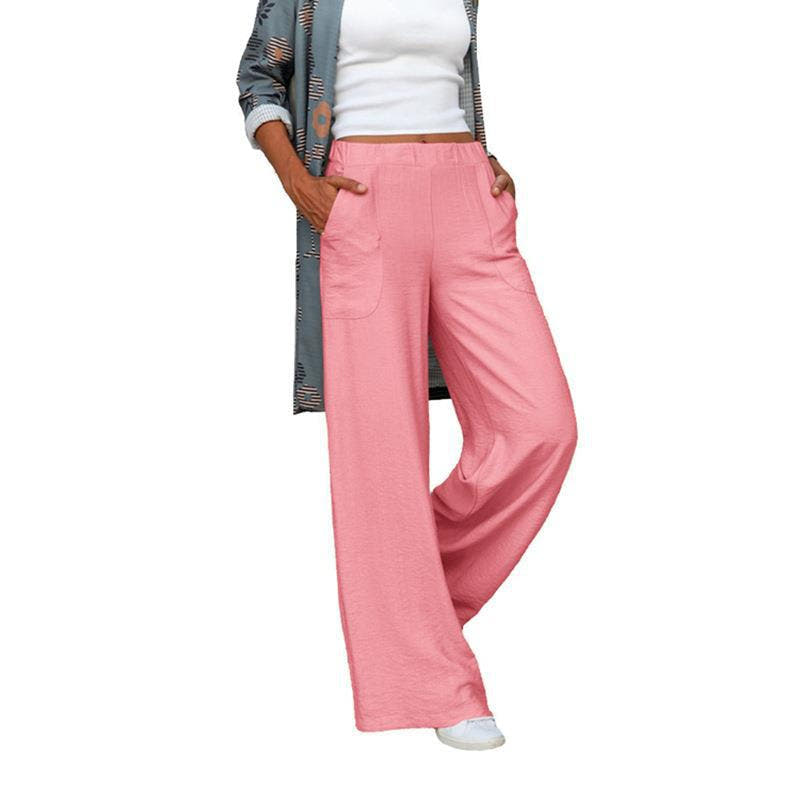 Linen Pants with Wide Legs and High Waist for Women
