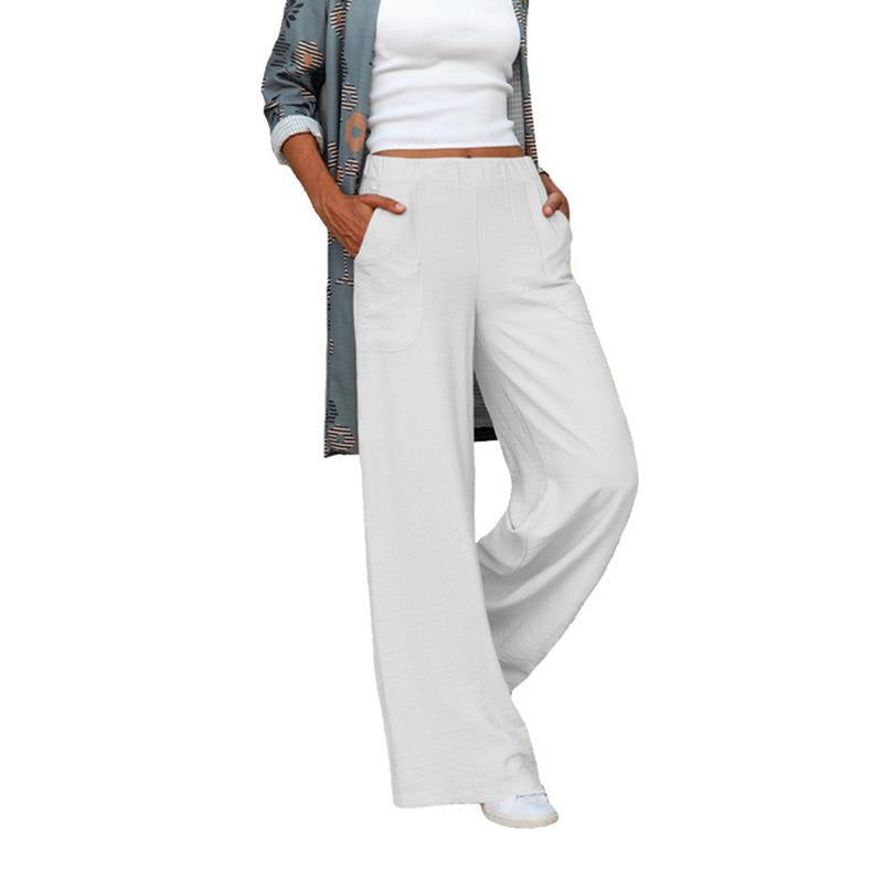 Linen Pants with Wide Legs and High Waist for Women