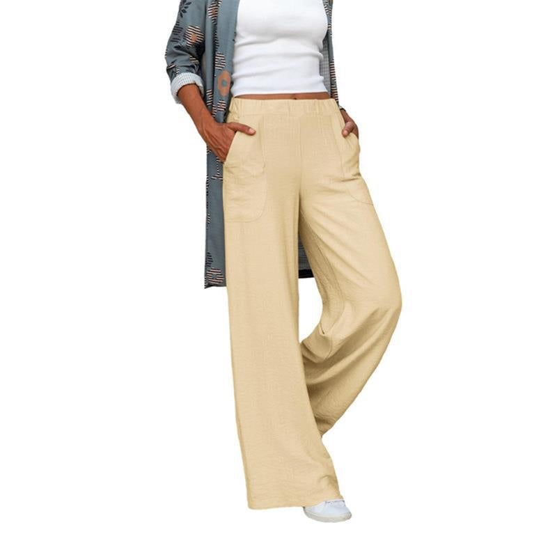 Linen Pants with Wide Legs and High Waist for Women
