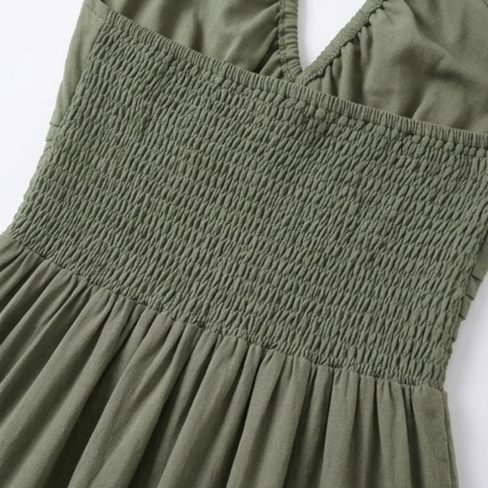 Maxi Dress with Halter Neck and Tiered Design for Women