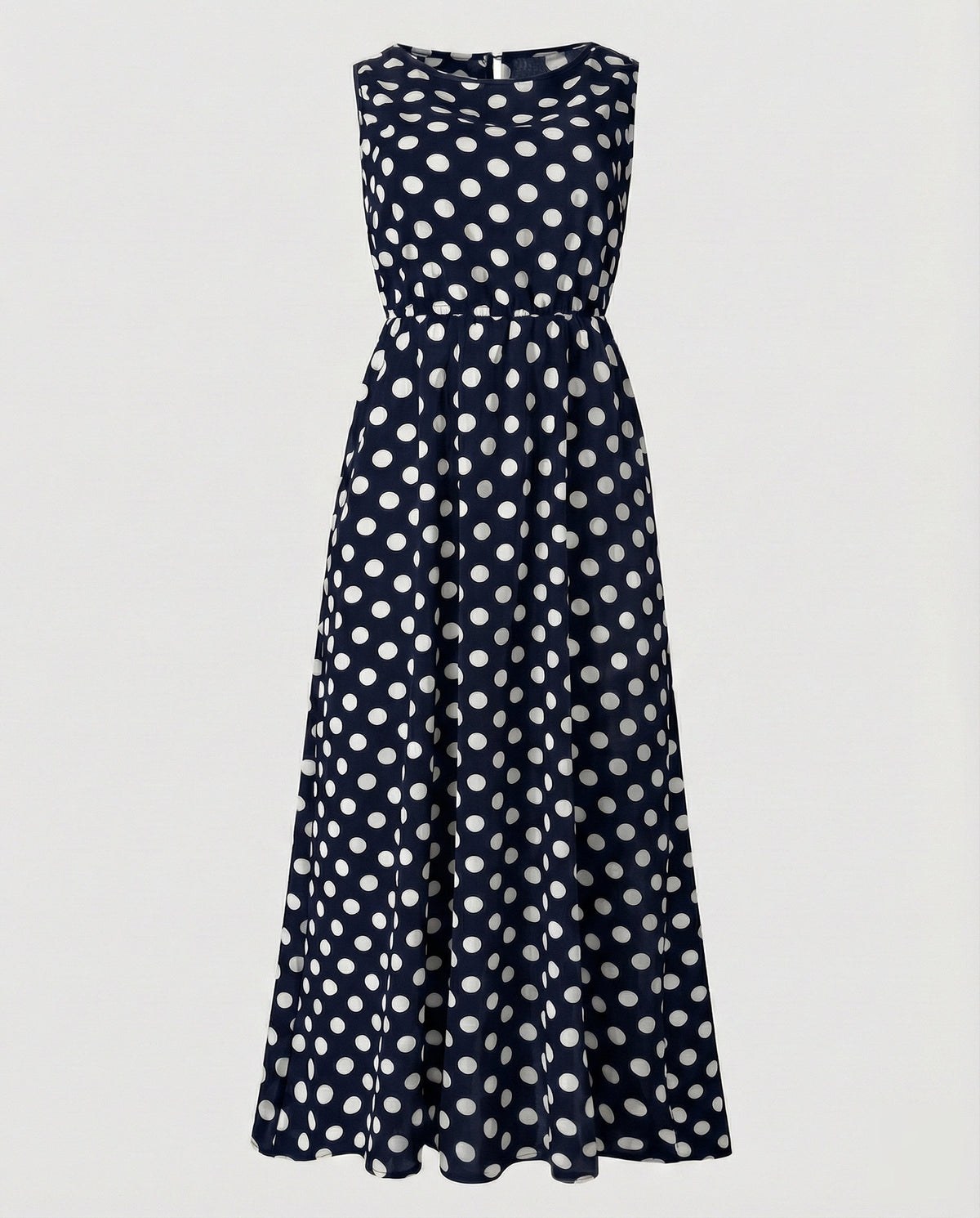 Maxi Dress with Polka Dots and Circle Skirt for Women