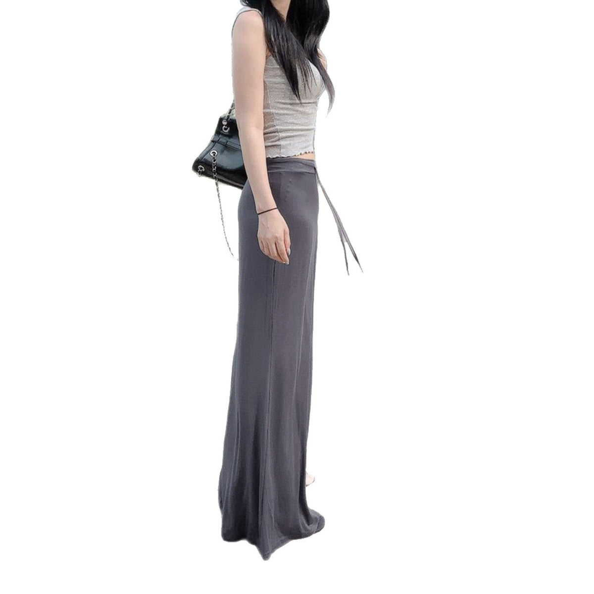 Maxi Skirt with High Waist and Side Slits for Women
