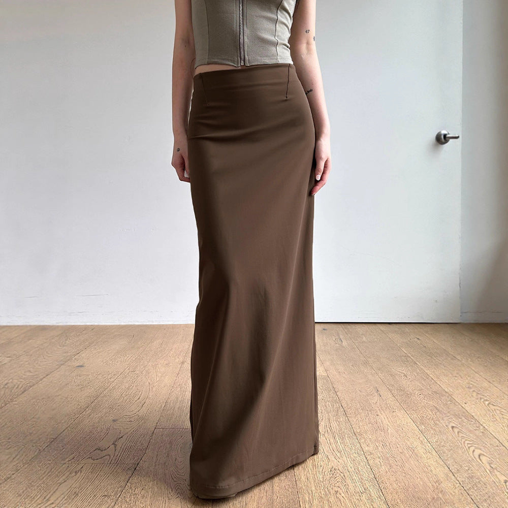 Maxi Skirt with High Waist and Straight Cut for Women