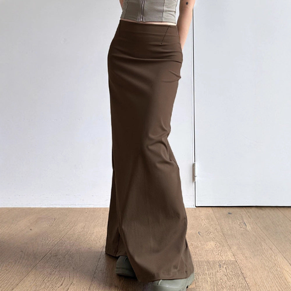 Maxi Skirt with High Waist and Straight Cut for Women