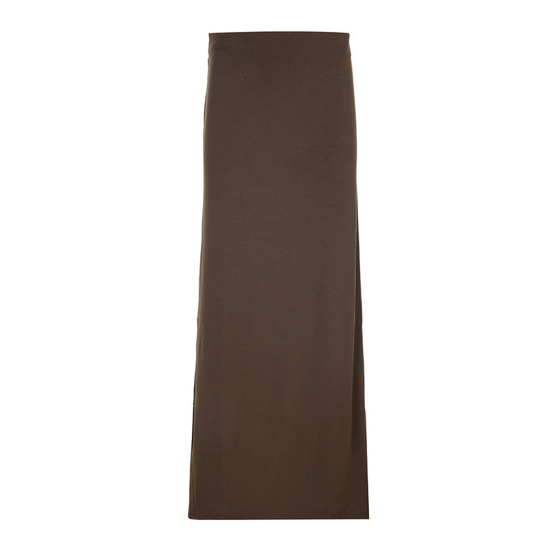 Maxi Skirt with High Waist and Straight Cut for Women