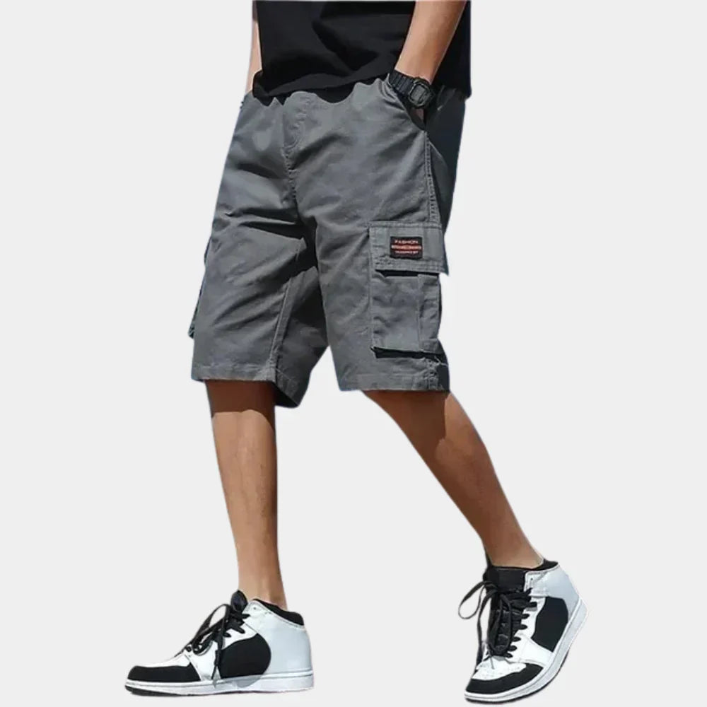 Men's Cargo Shorts Loose Fit, Knee-Length with Drawstring