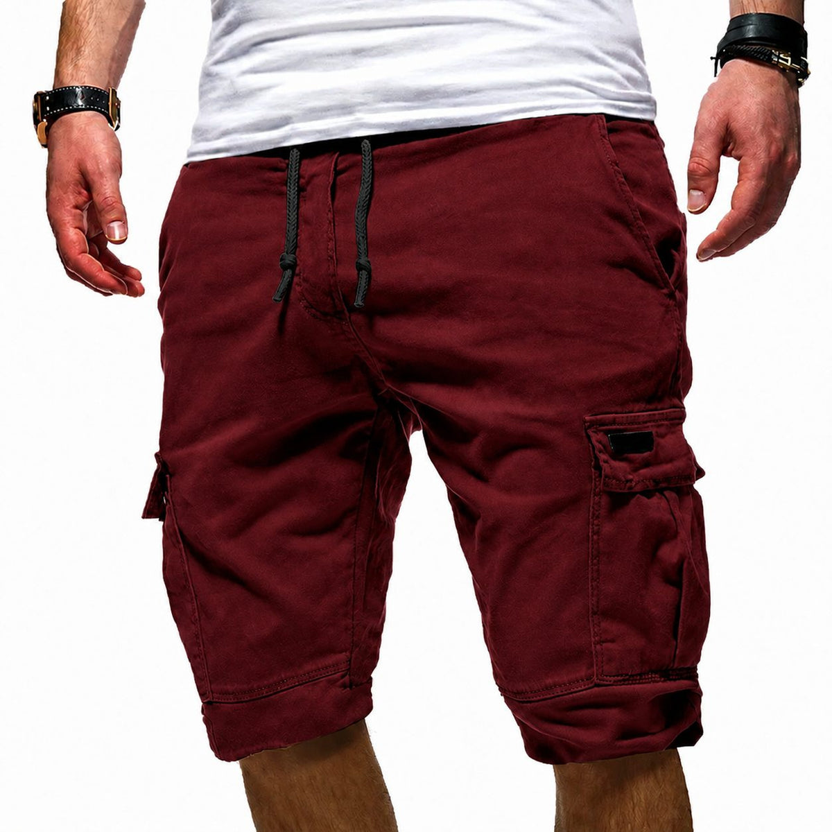 Men's Cargo Shorts Relaxed Fit, Knee-Length with Drawstring