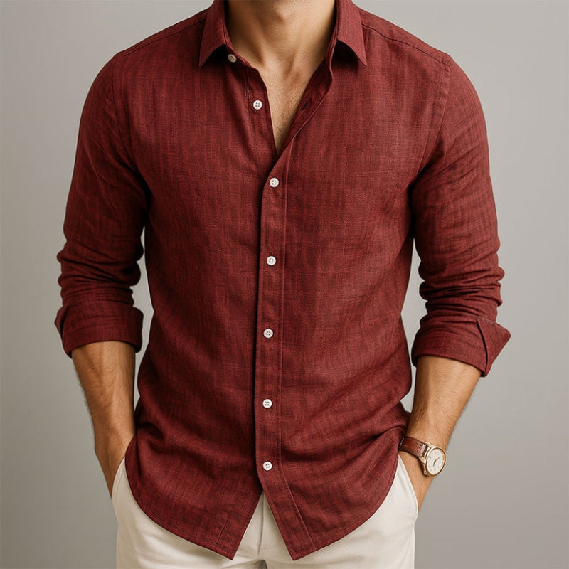 Men's Linen Shirts in Lightweight Cotton Blend, Regular Fit
