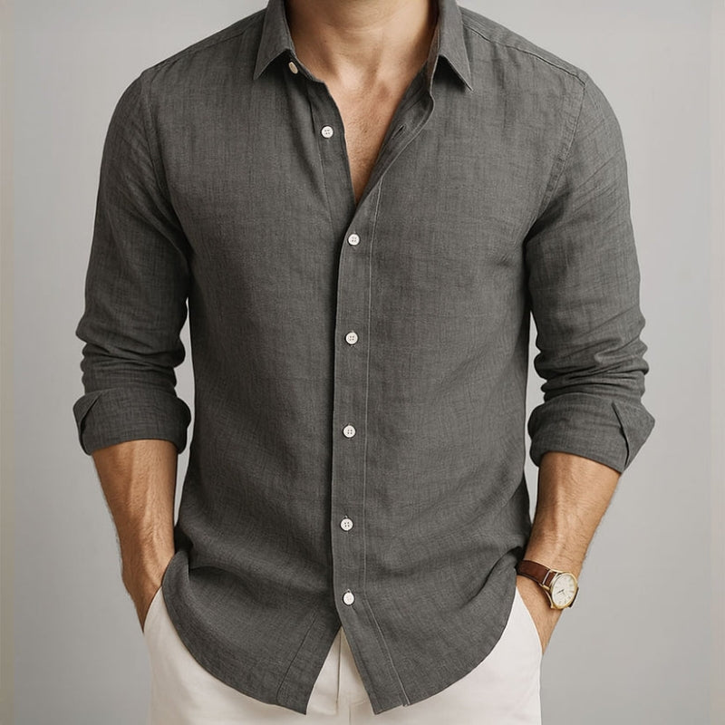Men's Linen Shirts in Lightweight Cotton Blend, Regular Fit