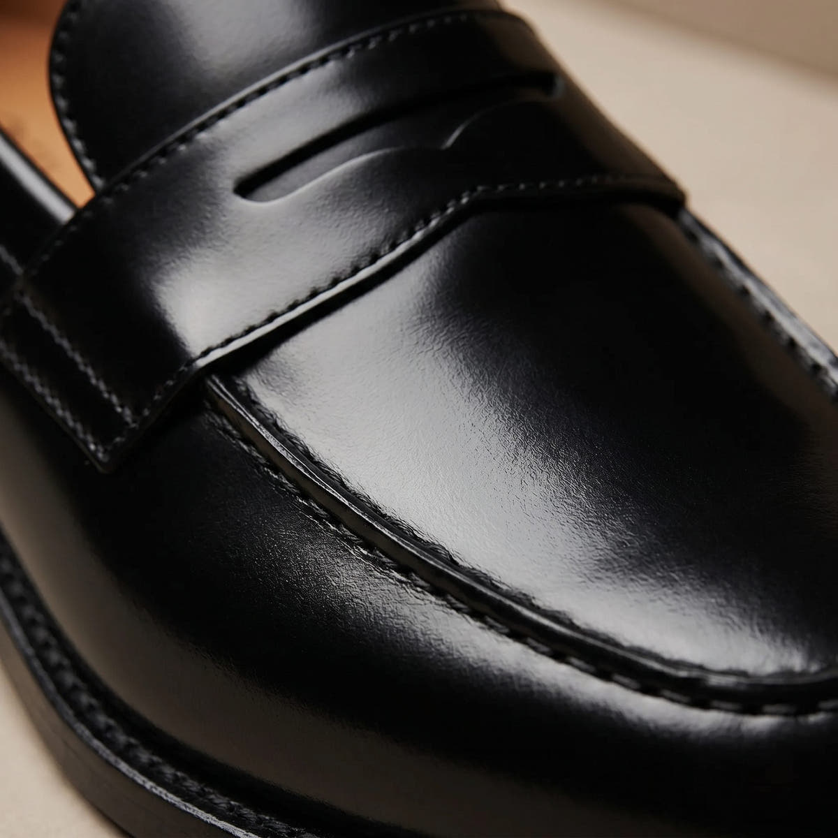 Men's Loafers in Smooth Leather, Slip-On Penny Style