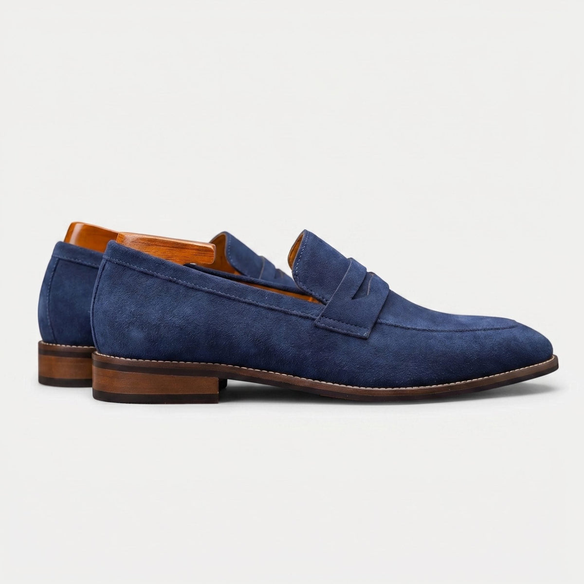 Men's Loafers in Suede, Slip-On Penny Style for Smart-Casual Wear