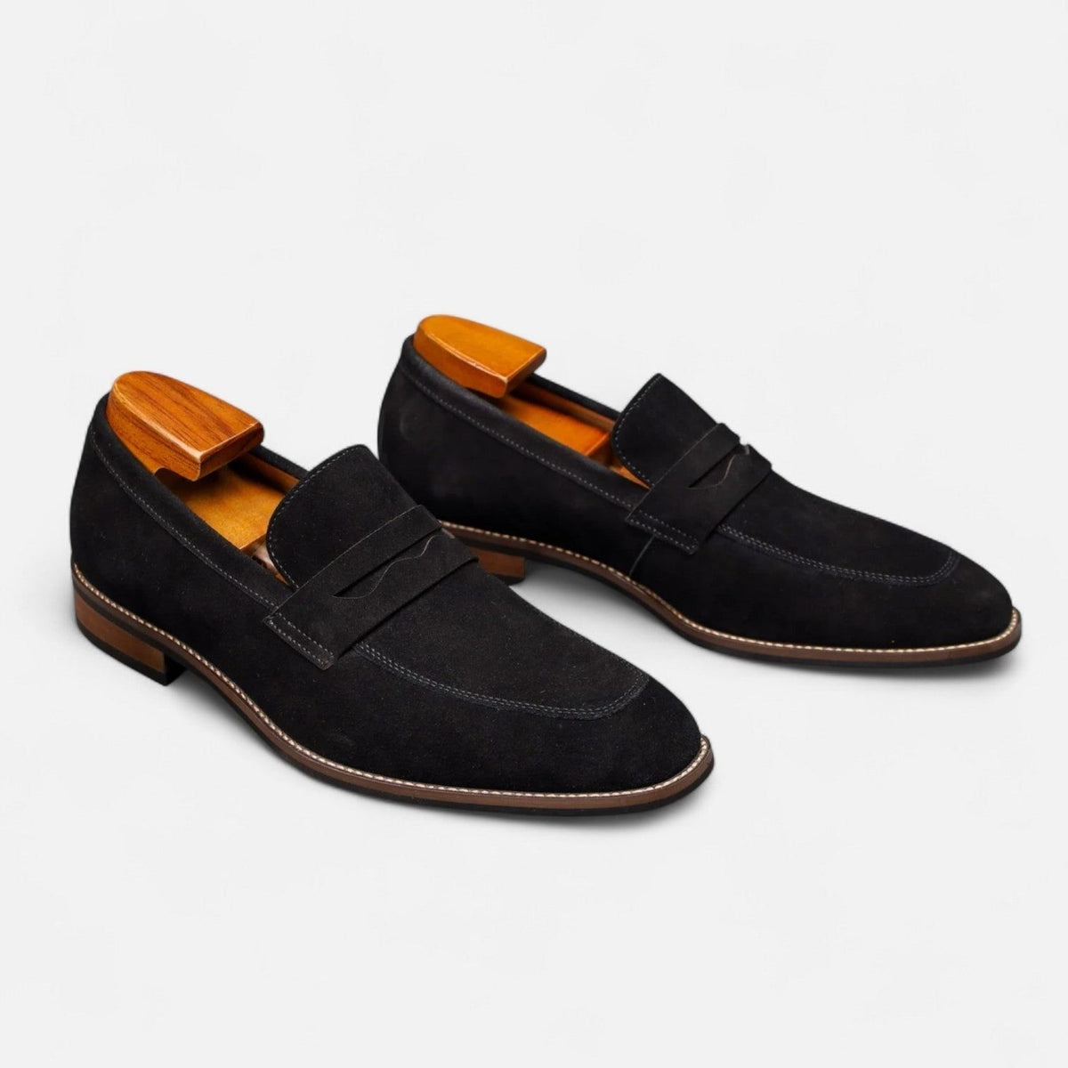 Men's Loafers in Suede, Slip-On Penny Style for Smart-Casual Wear