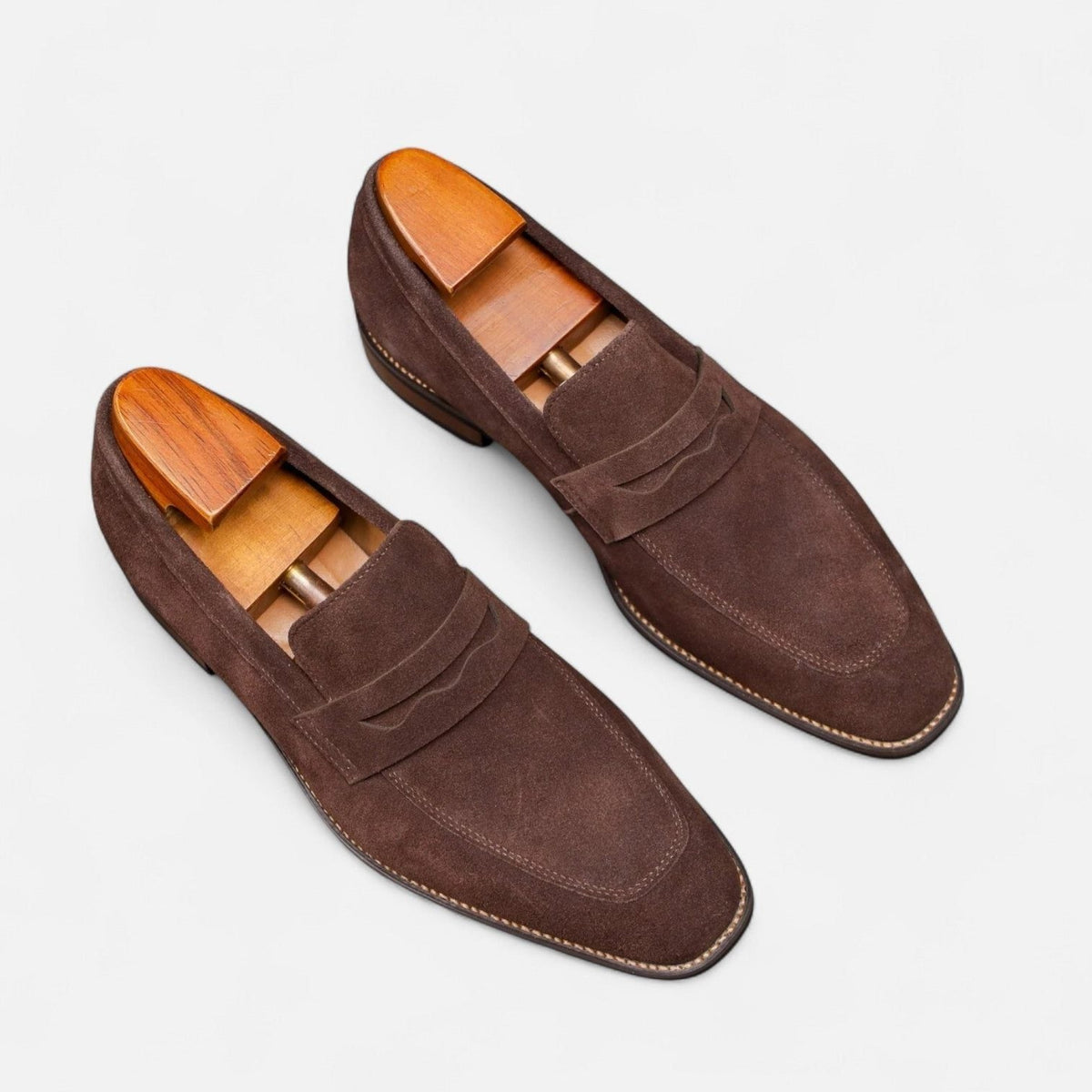 Men's Loafers in Suede, Slip-On Penny Style for Smart-Casual Wear