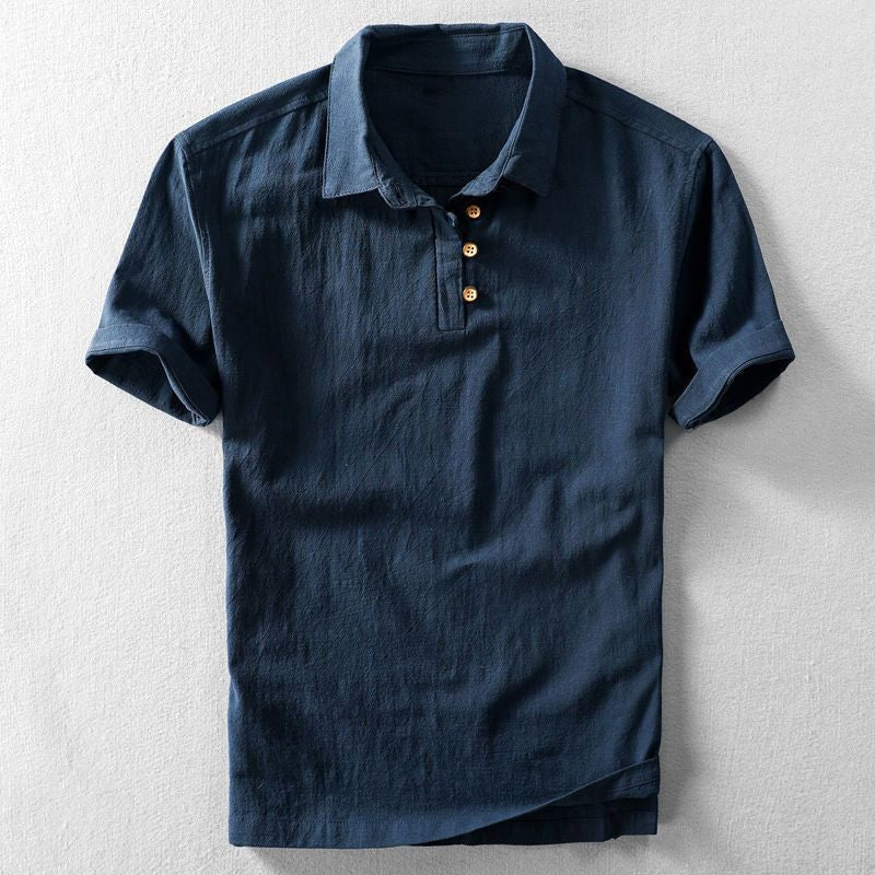 Men's Polo Shirts in Linen, Short Sleeves and Regular Fit