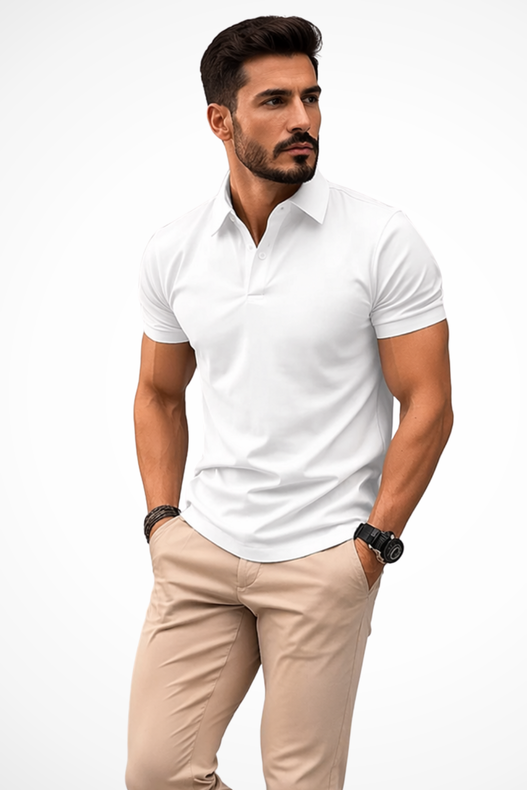 Men's Polo Shirts, Muscle Fit, Short Sleeves, Lightweight Fabric