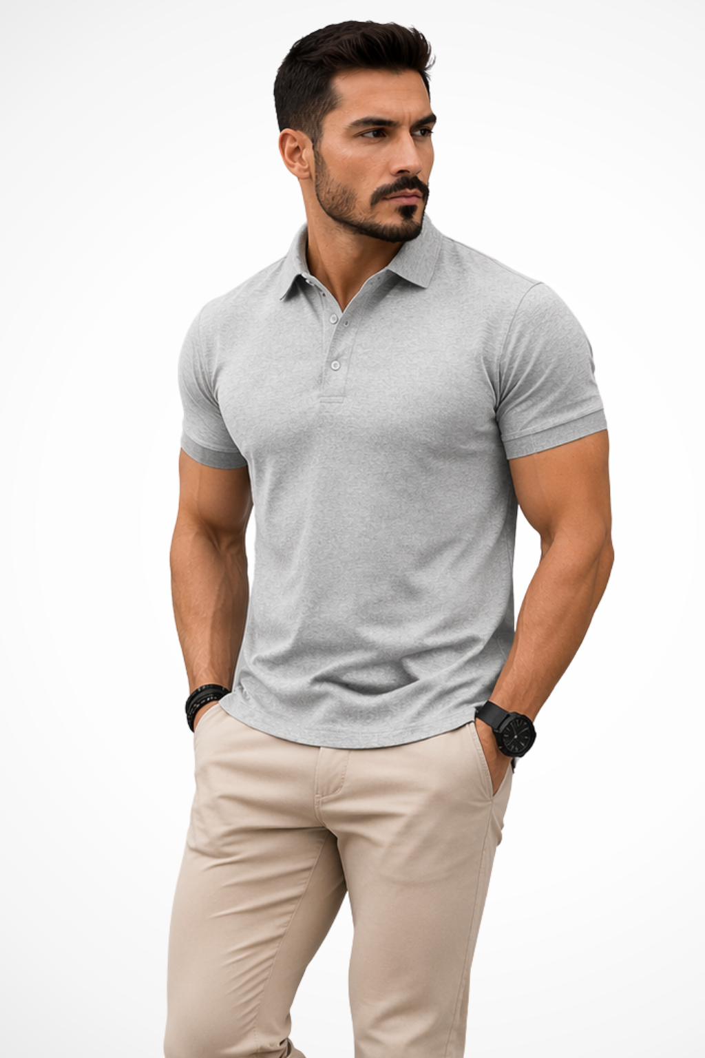 Men's Polo Shirts, Muscle Fit, Short Sleeves, Lightweight Fabric