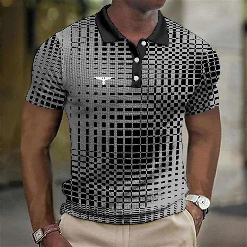 Men's Polo Shirts Regular Fit with Short Sleeves, Checkered