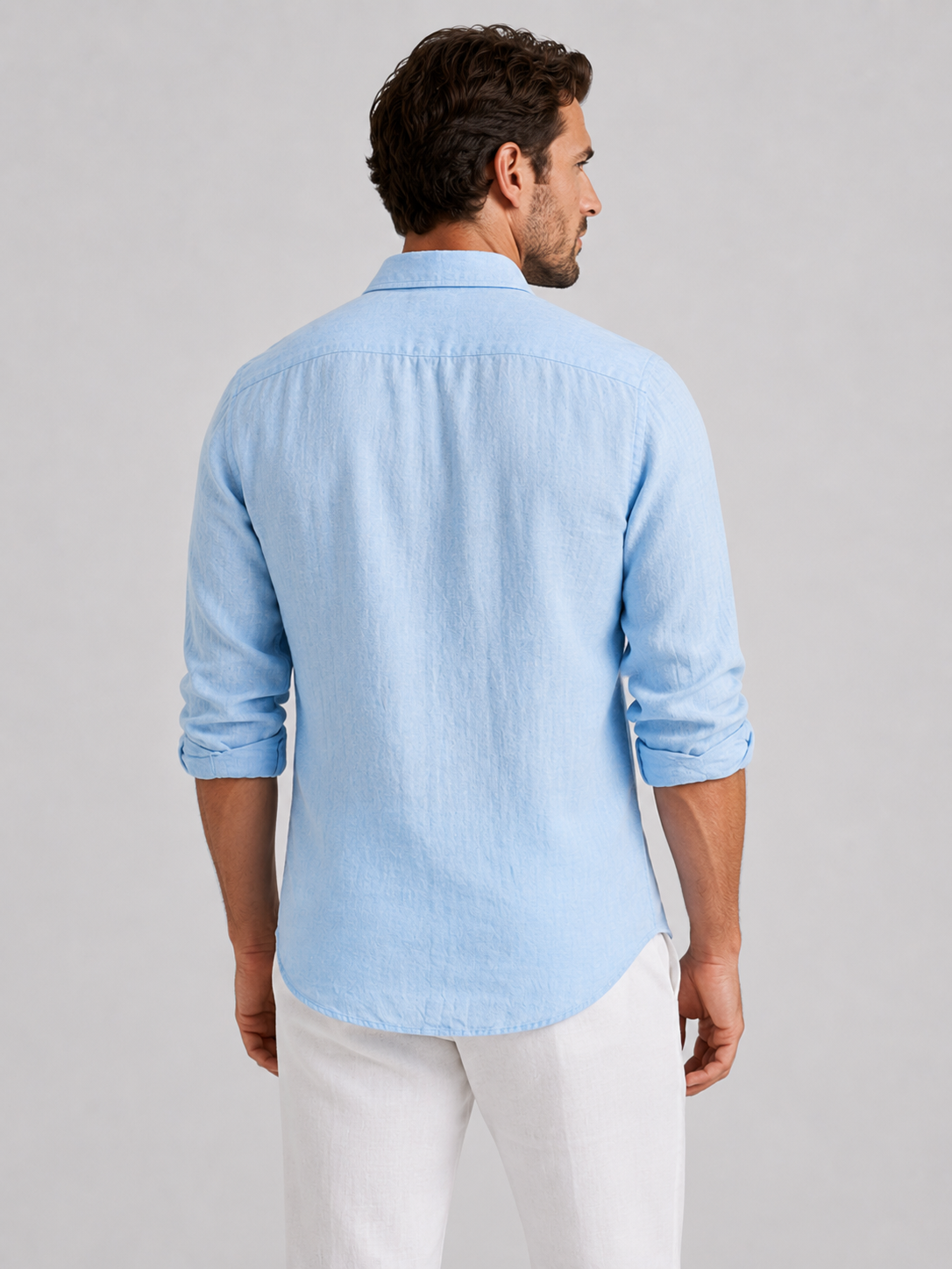Men's Shirts in Linen-Look Fabric, Relaxed Fit Summer Button-Up