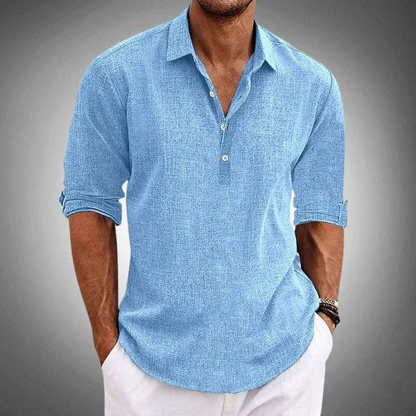Men's Shirts Lightweight Regular Fit with Roll-Up Sleeves