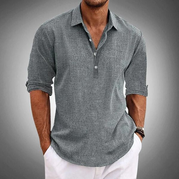 Men's Shirts Lightweight Regular Fit with Roll-Up Sleeves