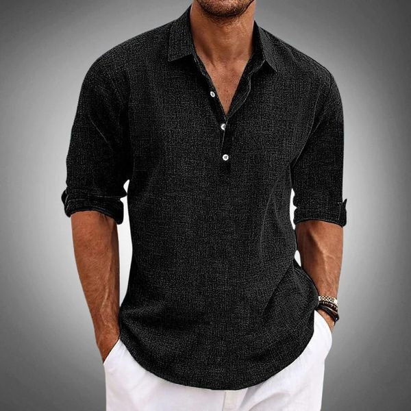 Men's Shirts Lightweight Regular Fit with Roll-Up Sleeves