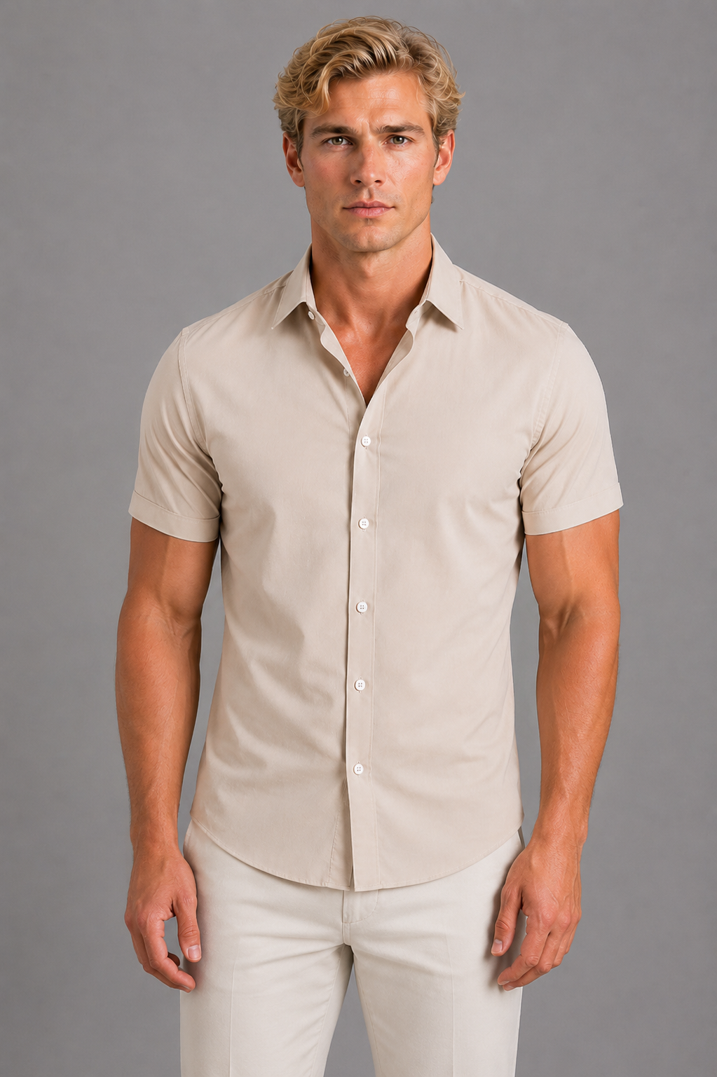 Men's Short Sleeve Shirts, Breathable Slim Fit for Summer
