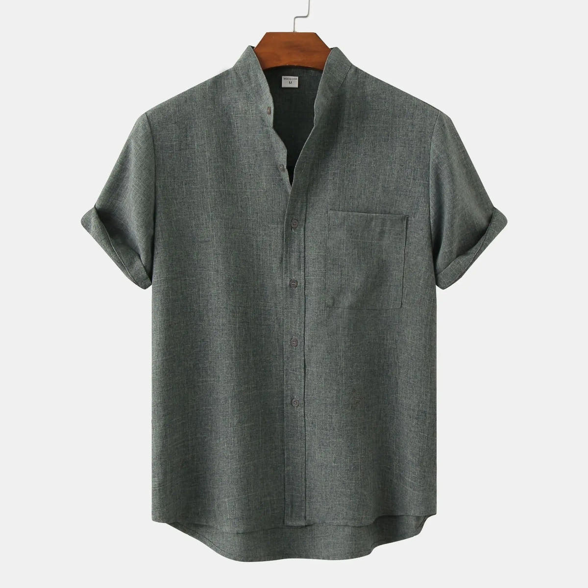 Men's Short Sleeve Shirts, Cotton-Linen Blend, Relaxed Summer Fit