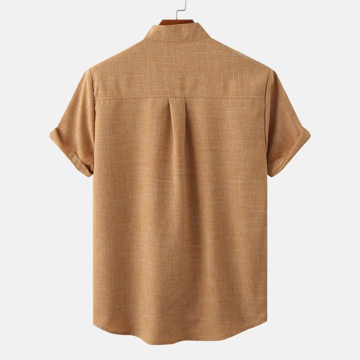 Men's Short Sleeve Shirts, Cotton-Linen Blend, Relaxed Summer Fit