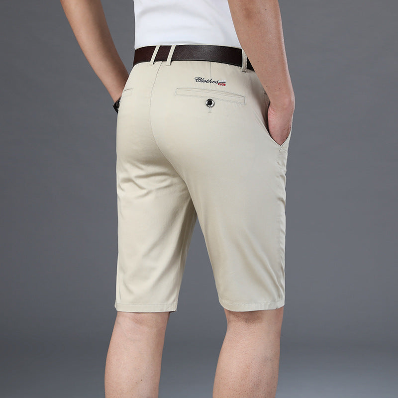 Men's Shorts in Cotton Blend Twill, Regular Fit Summer Chinos
