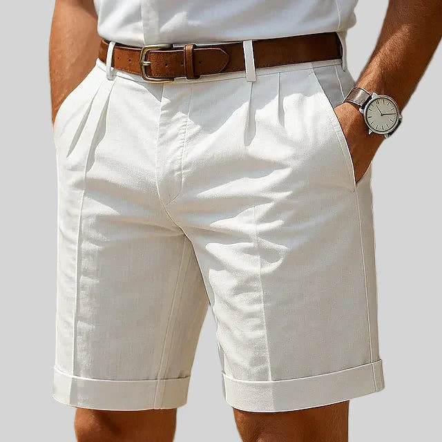 Men's Shorts in Cotton with Pleated Front, Smart-Casual