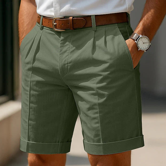 Men's Shorts in Cotton with Pleated Front, Smart-Casual