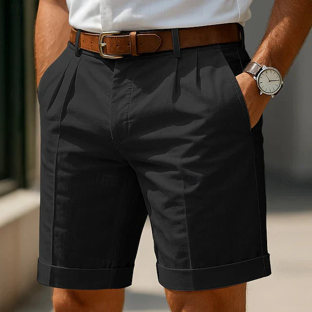 Men's Shorts in Cotton with Pleated Front, Smart-Casual