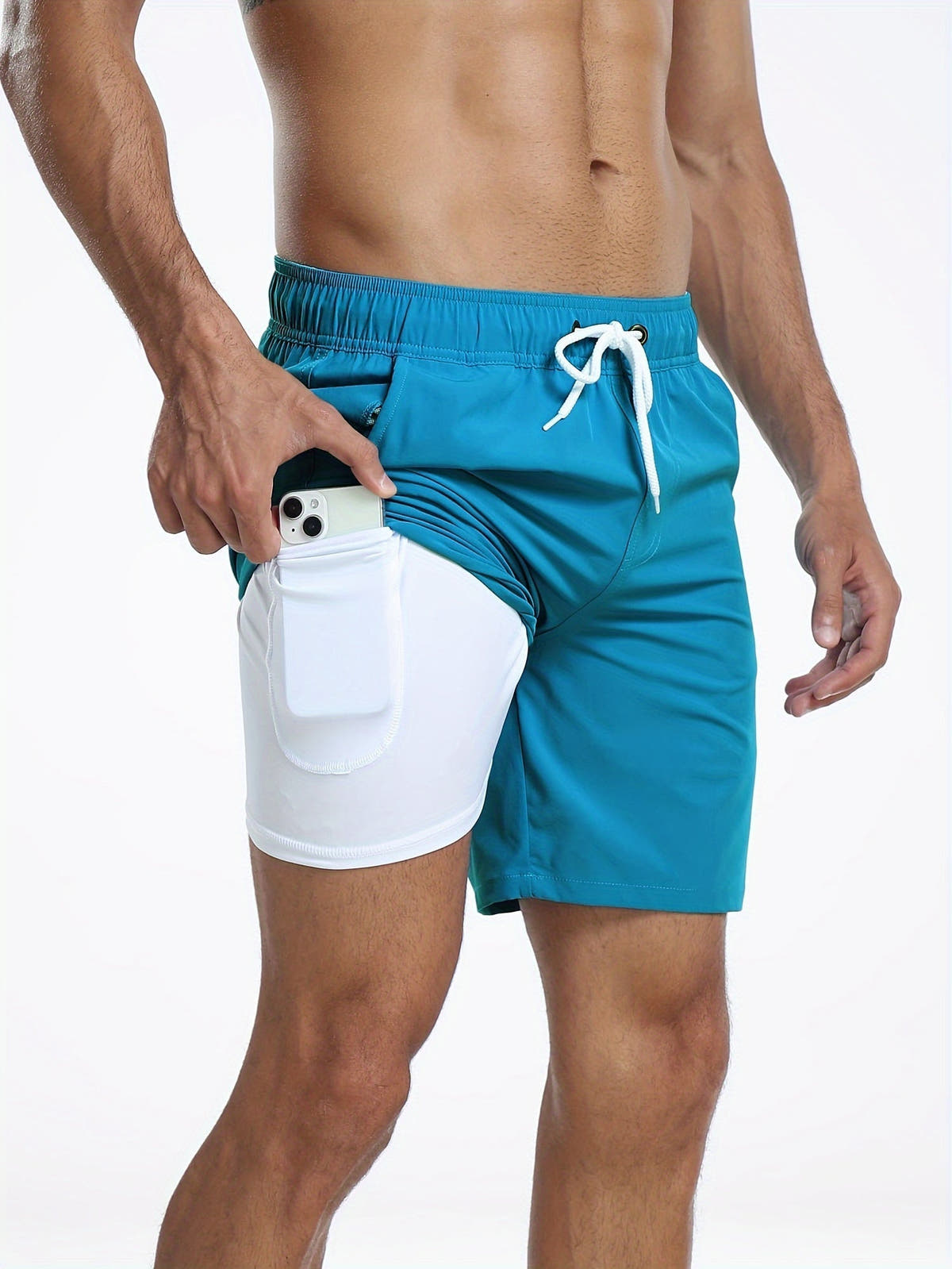 Men's Swim Shorts Quick-Dry with Inner Pocket Liner, Regular Fit