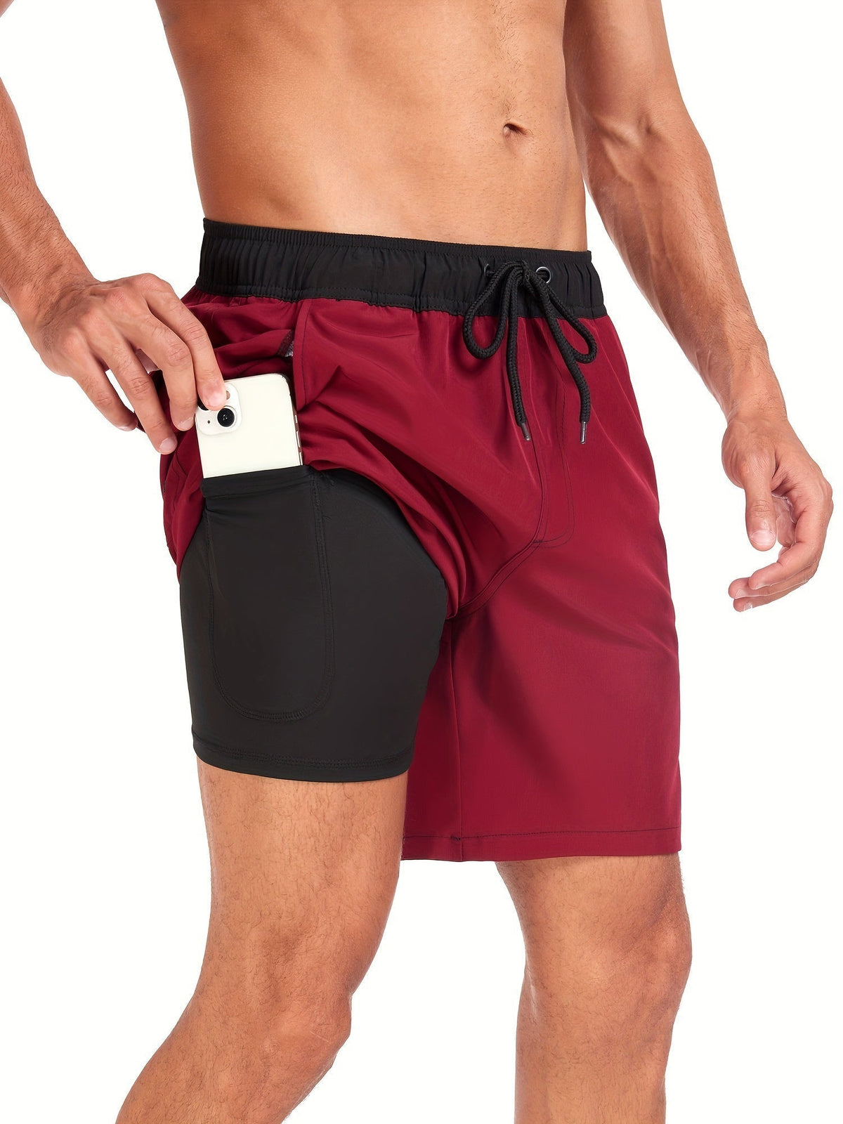 Men's Swim Shorts Quick-Dry with Inner Pocket Liner, Regular Fit