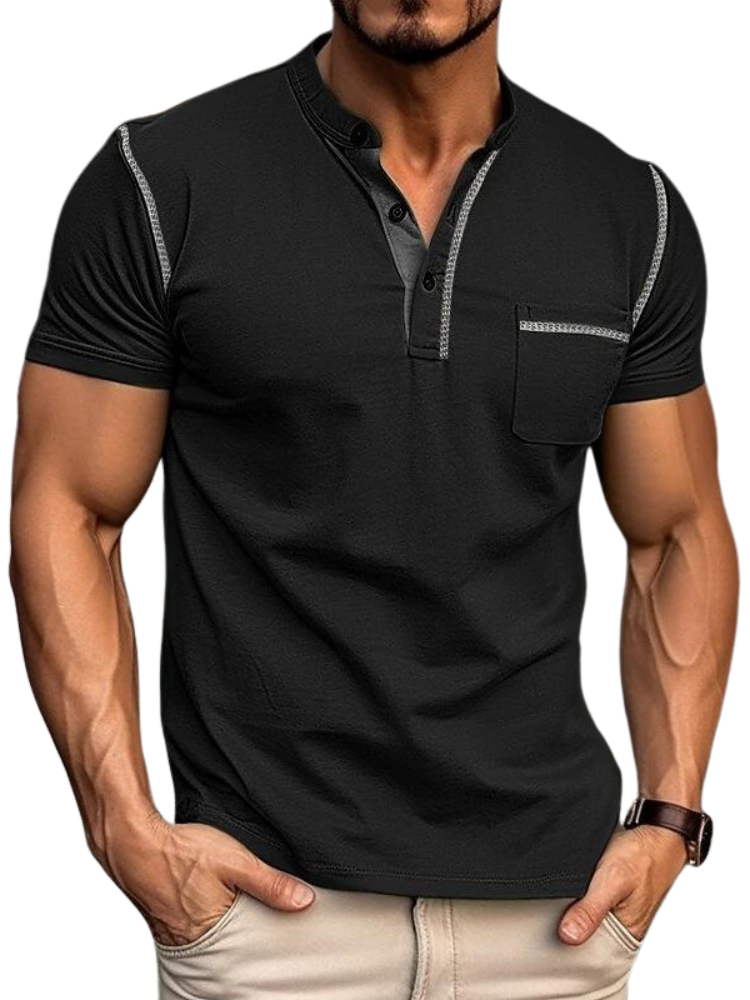 Men's T Shirts Lightweight Regular Fit, Short Sleeve Henley