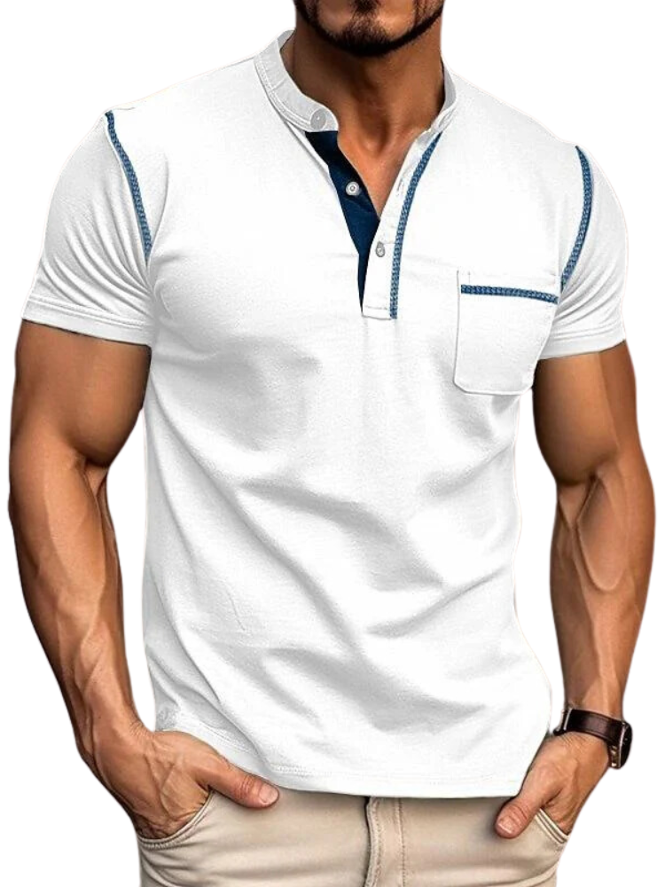 Men's T Shirts Lightweight Regular Fit, Short Sleeve Henley