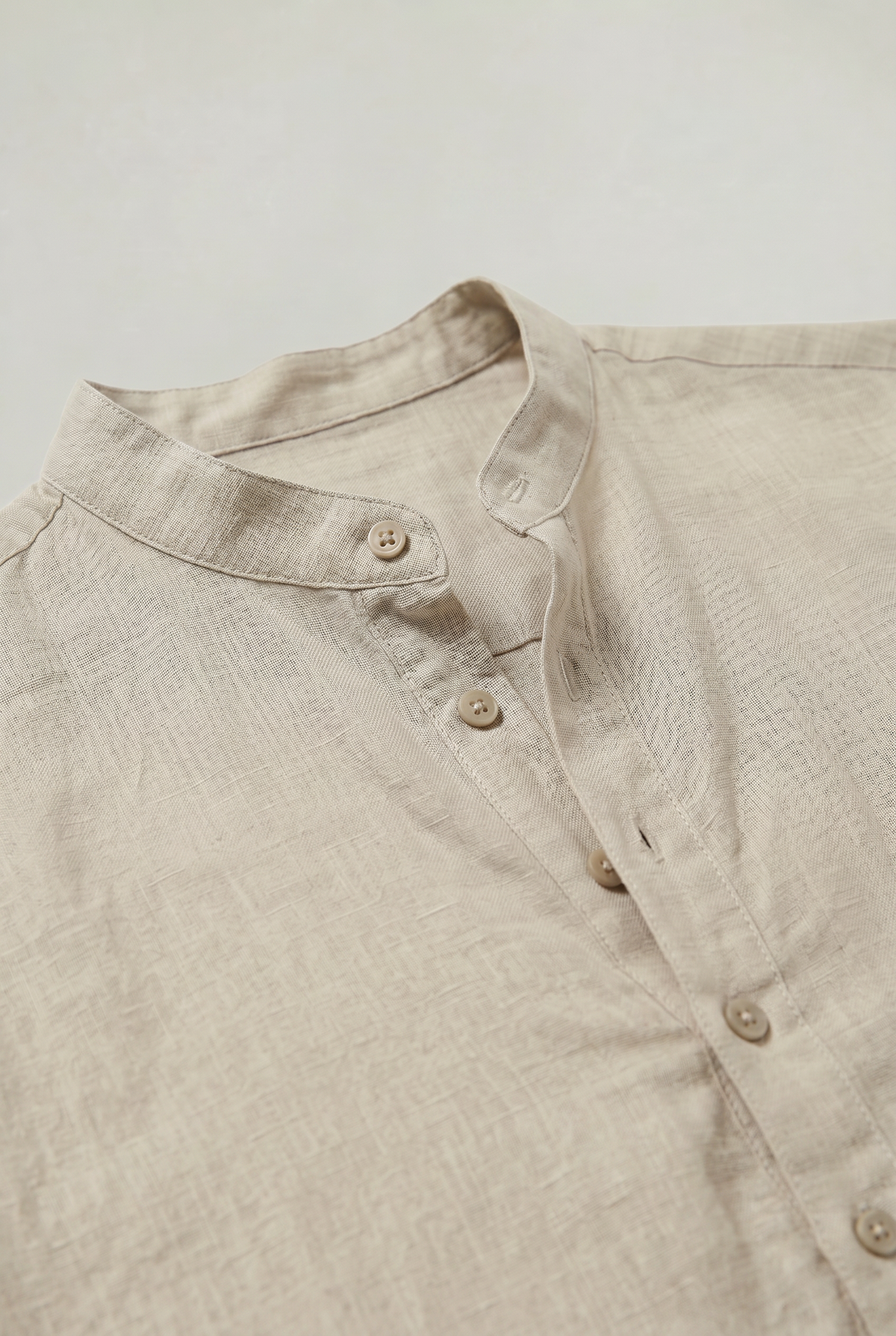Men's T Shirts Linen Relaxed Fit, Henley Shirt with Grandad Collar