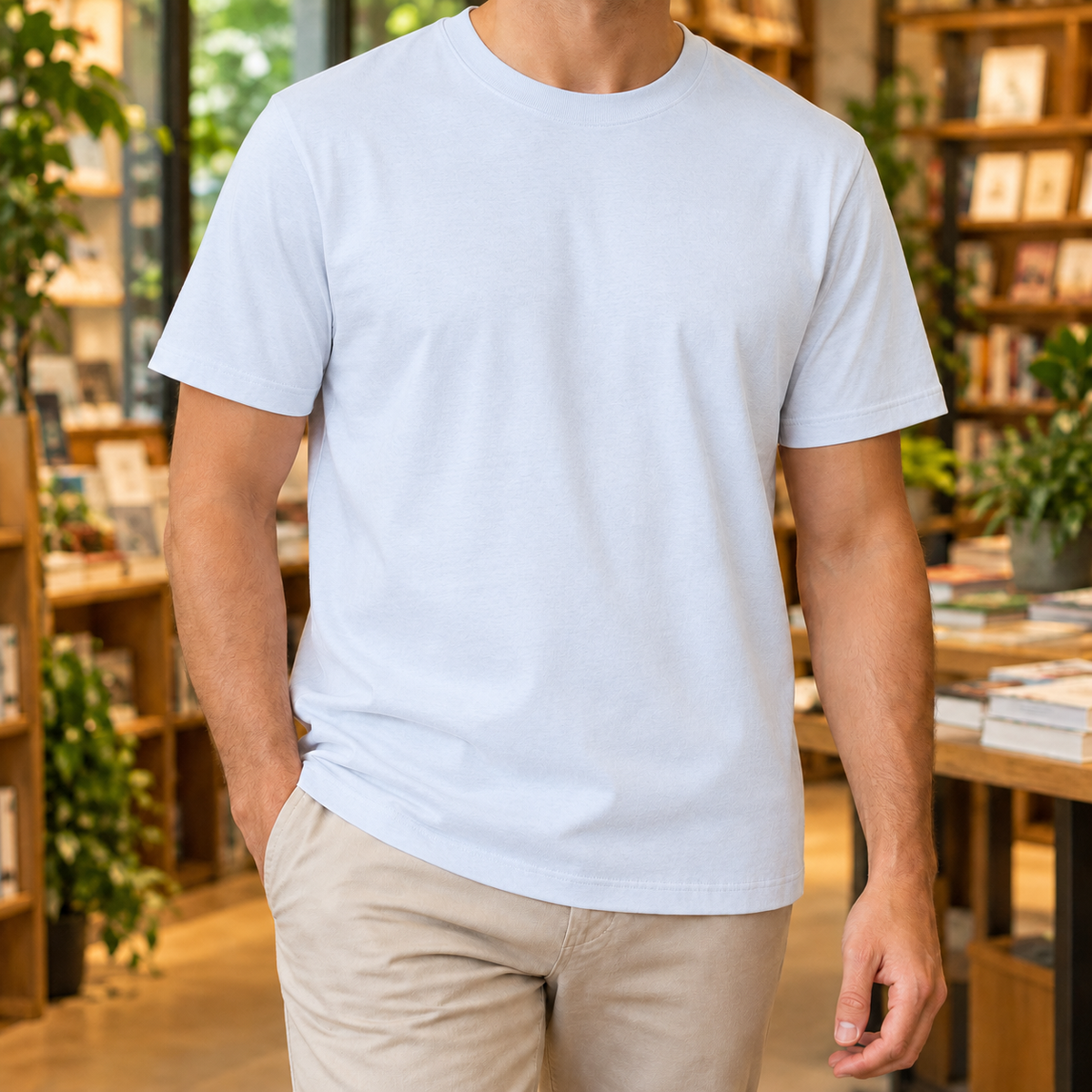 Men's T Shirts Pure Cotton, Relaxed Fit with Crew Neck and Short Sleeves