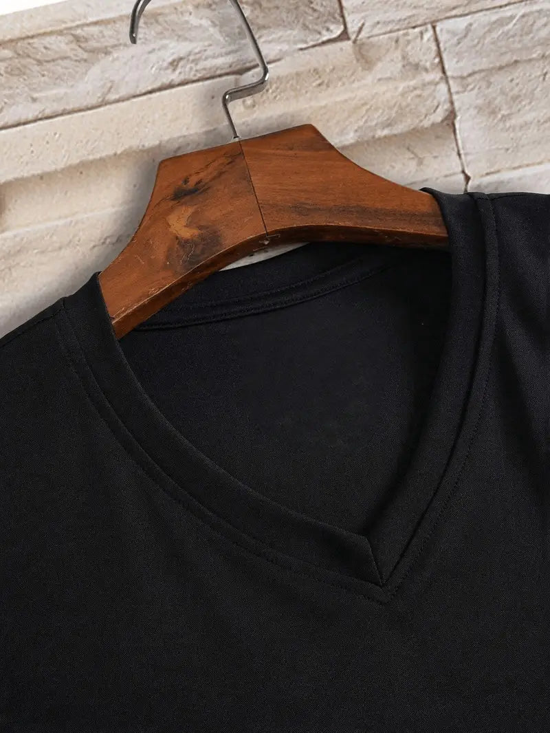 Men's T Shirts Quick-Drying, Fitted V-Neck with Short Sleeves