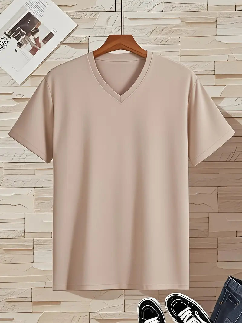 Men's T Shirts Quick-Drying, Fitted V-Neck with Short Sleeves